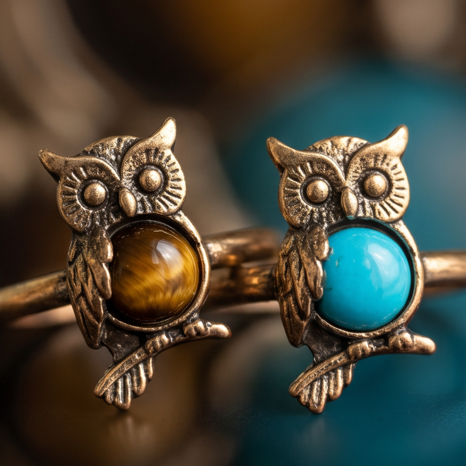 Nocturne Owl Bakır Yüzük