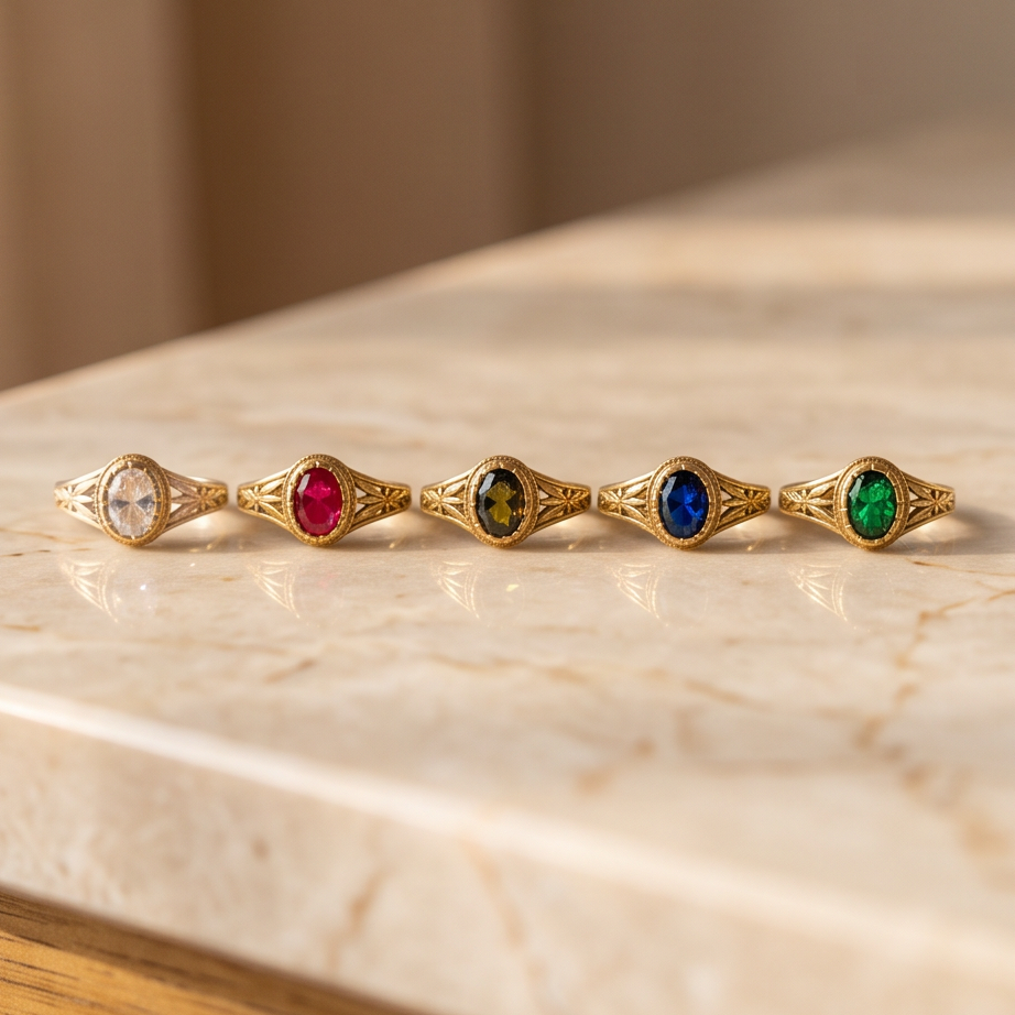 EUNSHIN Vintage Oval Brass Ring