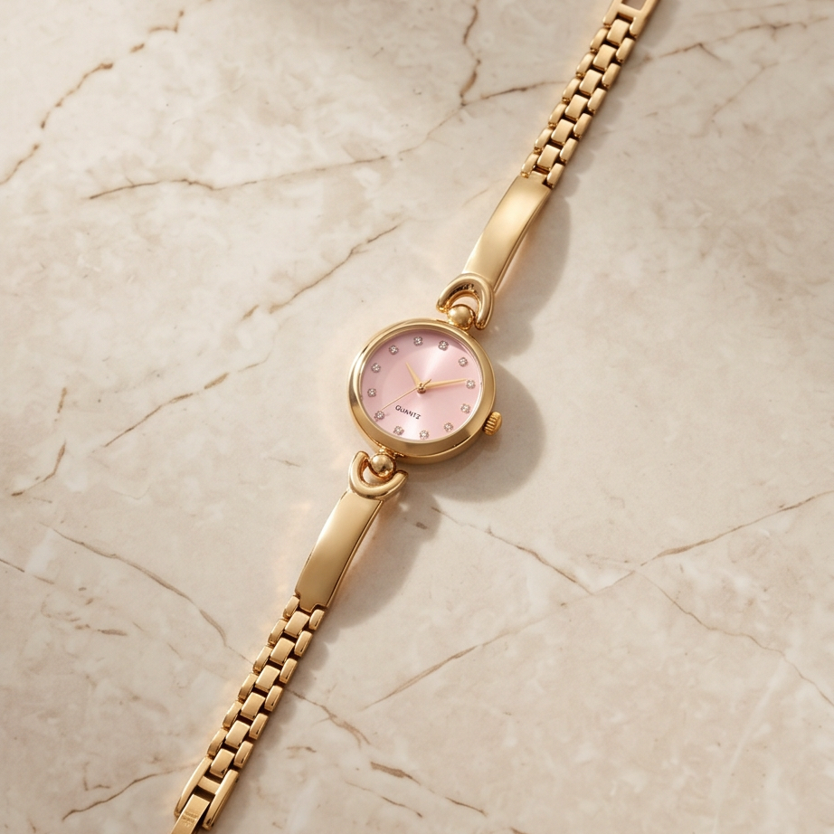 Aurelle Gold Pembe Çelik Saat