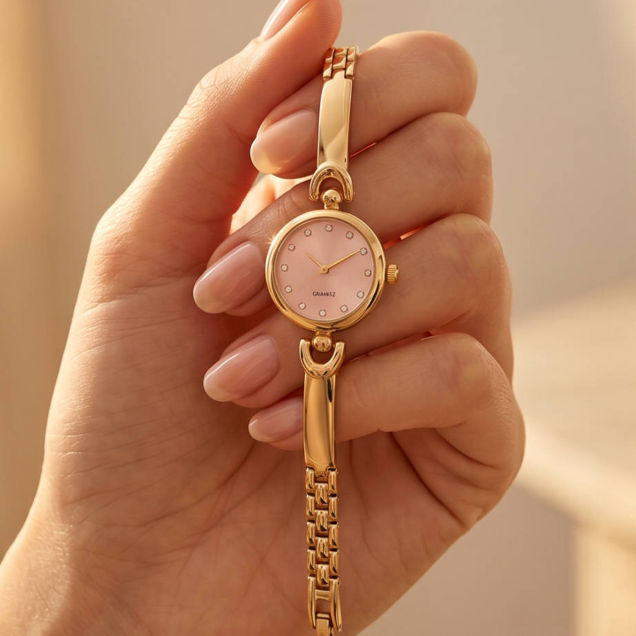 Aurelle Gold Pembe Çelik Saat