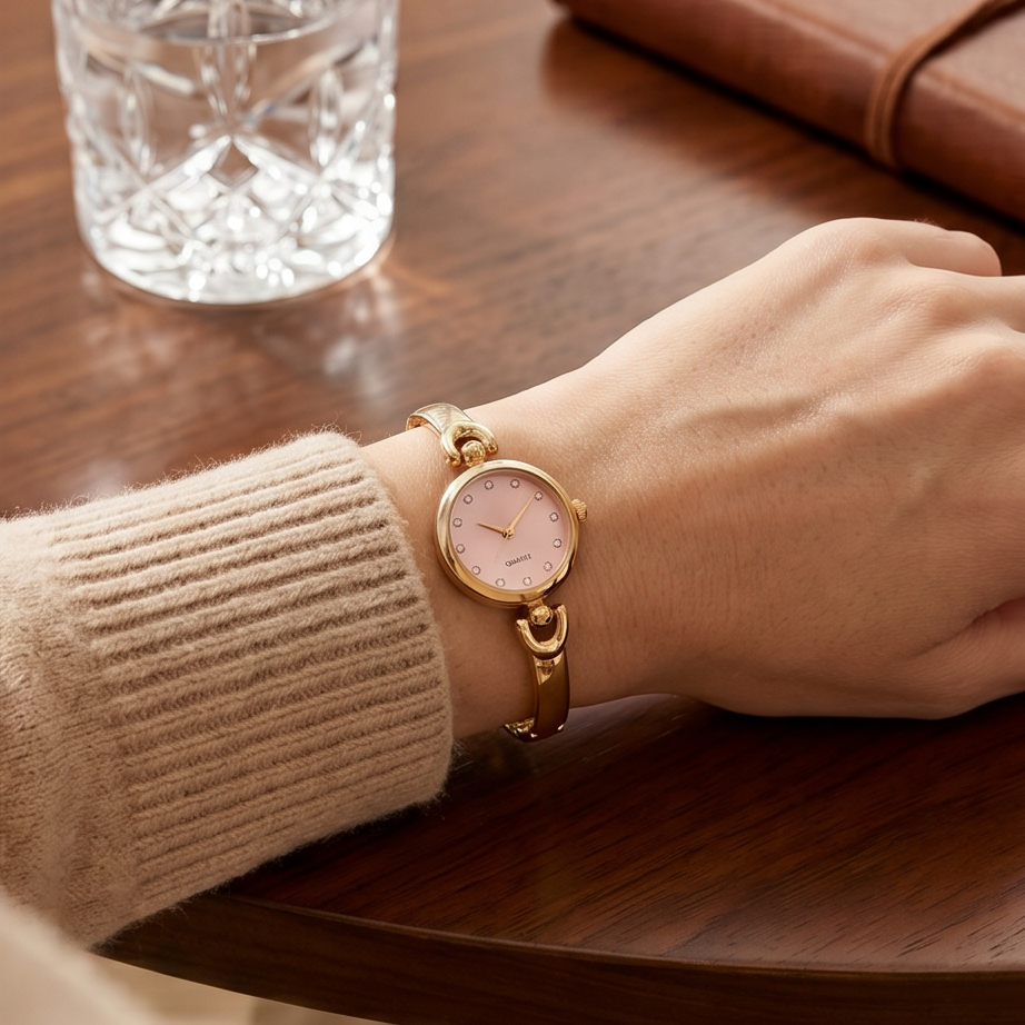 Aurelle Gold Pembe Çelik Saat