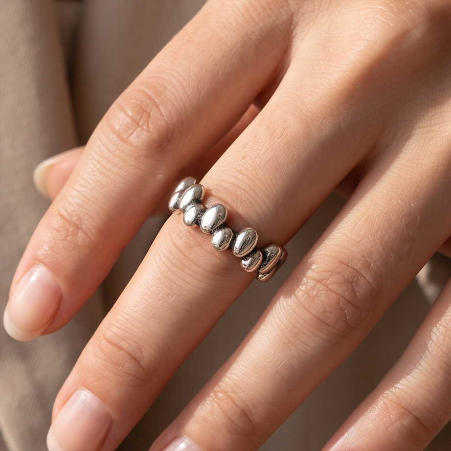 Louise Silver Oval Yüzük