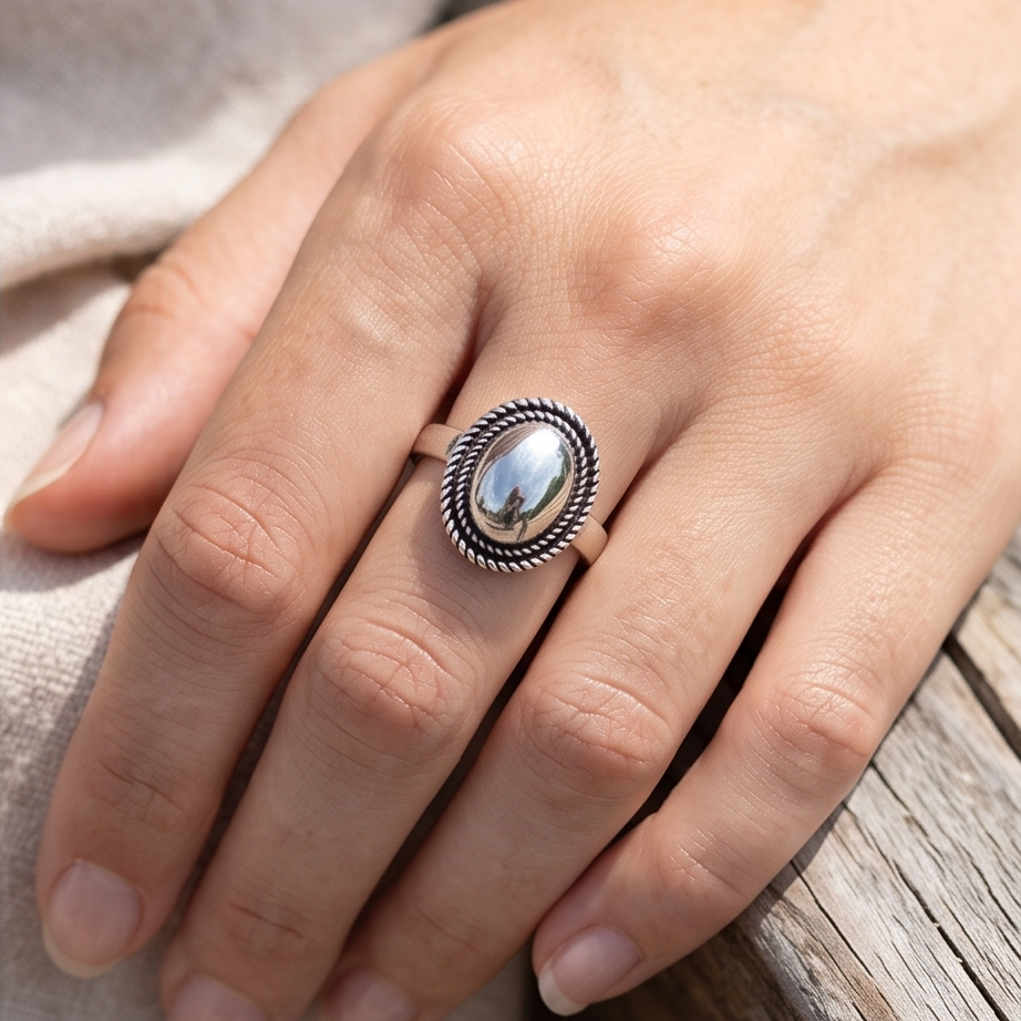 Azuree Blue Stone Silver Yüzük