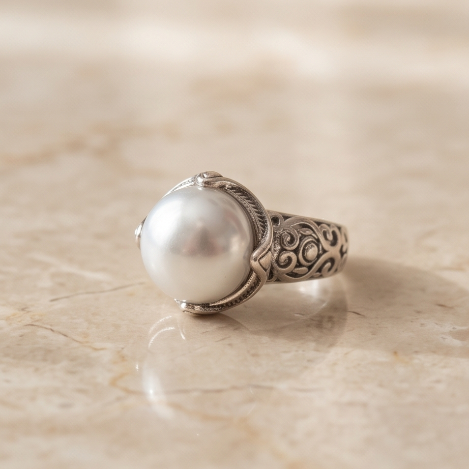 Elodie Pearl Silver Yüzük
