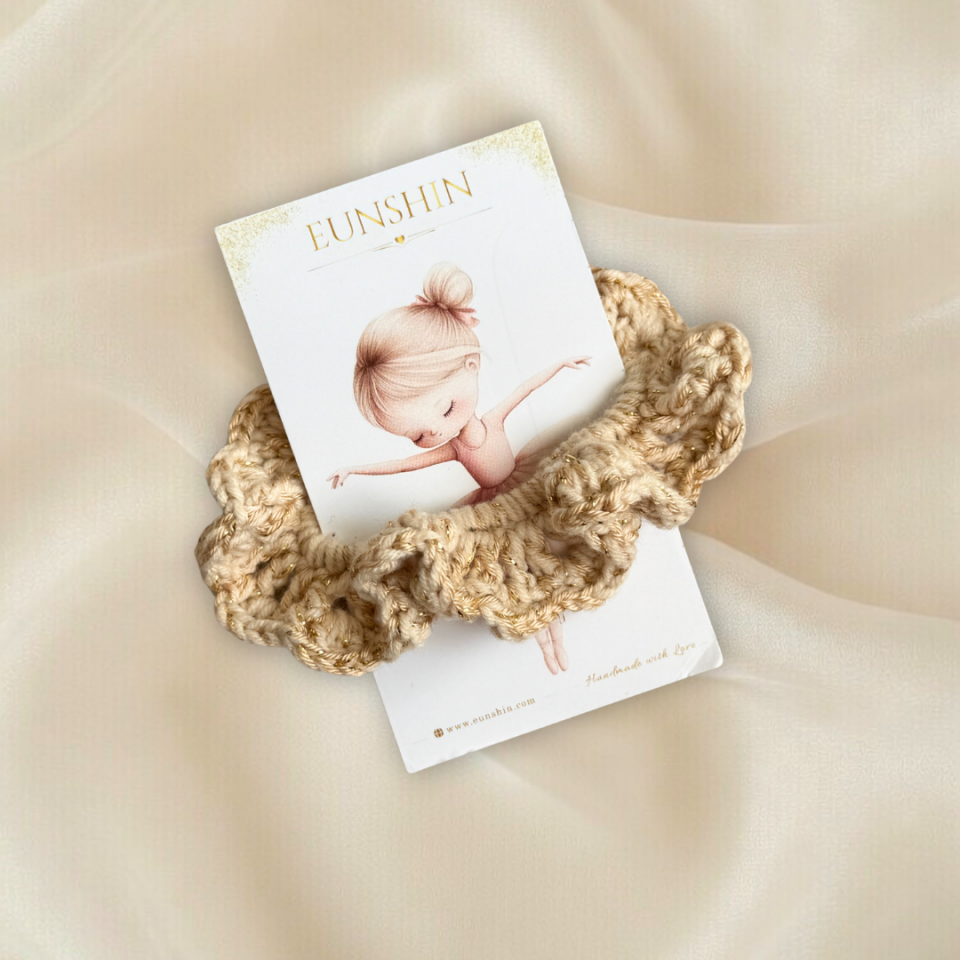 El Yapımı Simli Örgü Lastik Toka – Yetişkin & Çocuk Uyumlu Saç Tokası | Eunshin