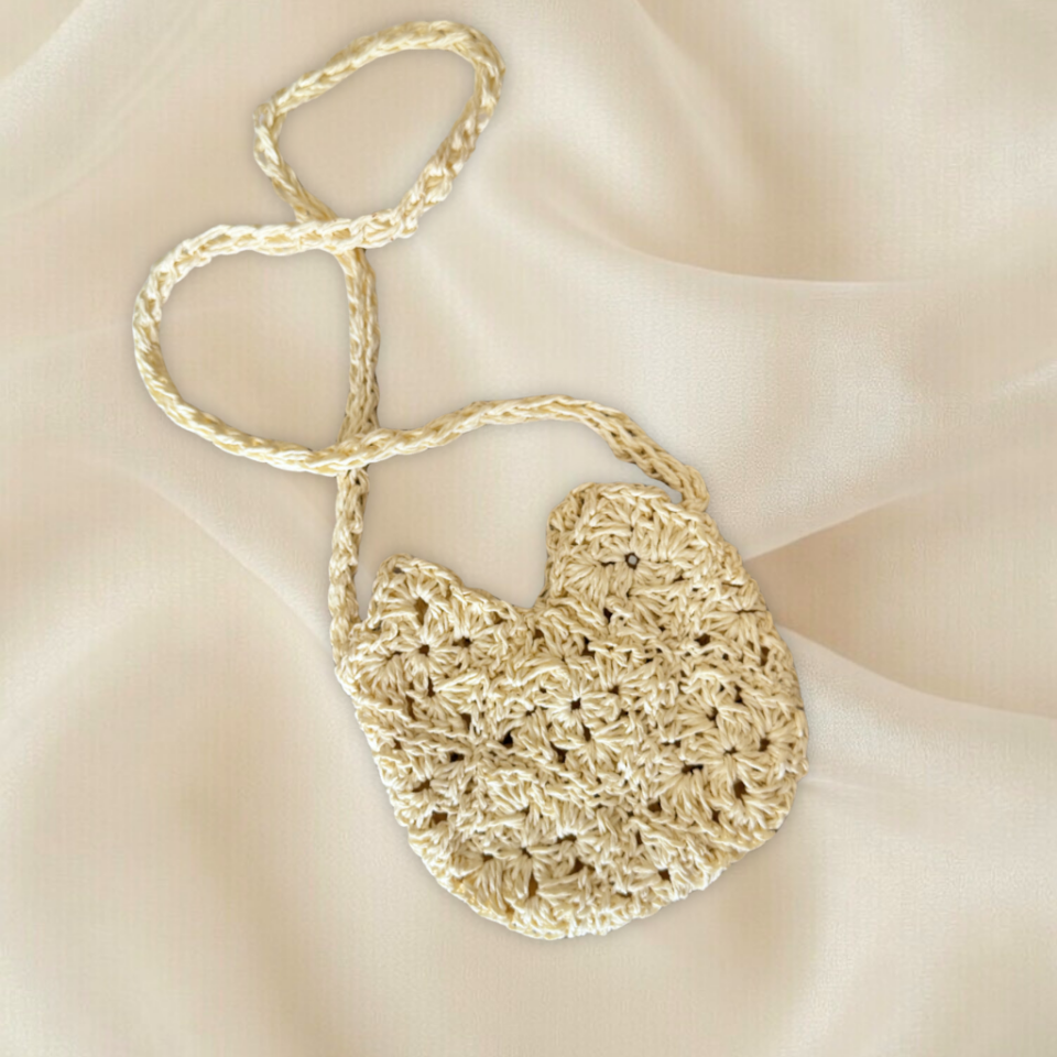 Kağıt İp El Örgüsü Çocuk Çantası – 3-6 Yaş Mini Omuz Çantası