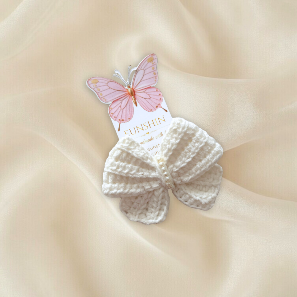 Fiyonk Lastik Toka Örgü Çocuk Saç Tokası 4 cm – El Yapımı Saç Aksesuarı