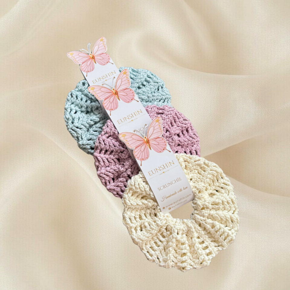 El Örgüsü Scrunchie Lastik Toka – Geniş Örgü Saç Lastiği