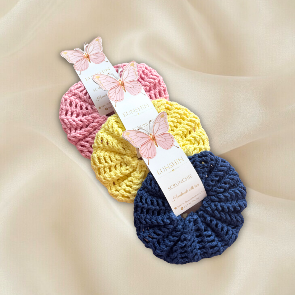 El Örgüsü Scrunchie Lastik Toka – Geniş Örgü Saç Lastiği