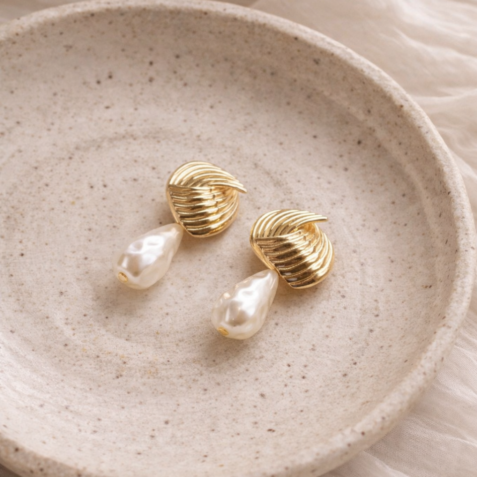 İnci Detaylı Vintage Küpe | Kayte İnci Vintage Küpe