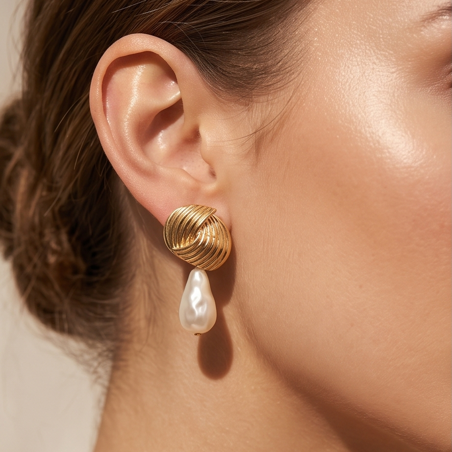 Vintage Pearl Drop Küpe • Premium Line