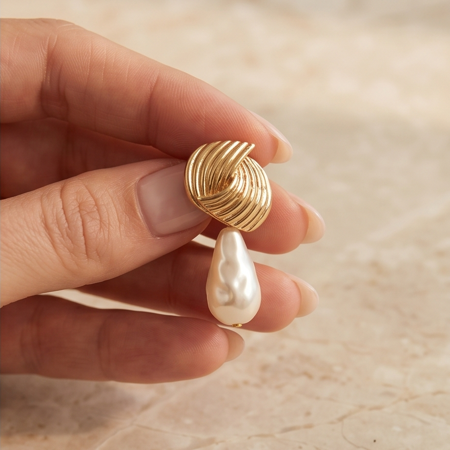 Vintage Pearl Drop Küpe • Premium Line