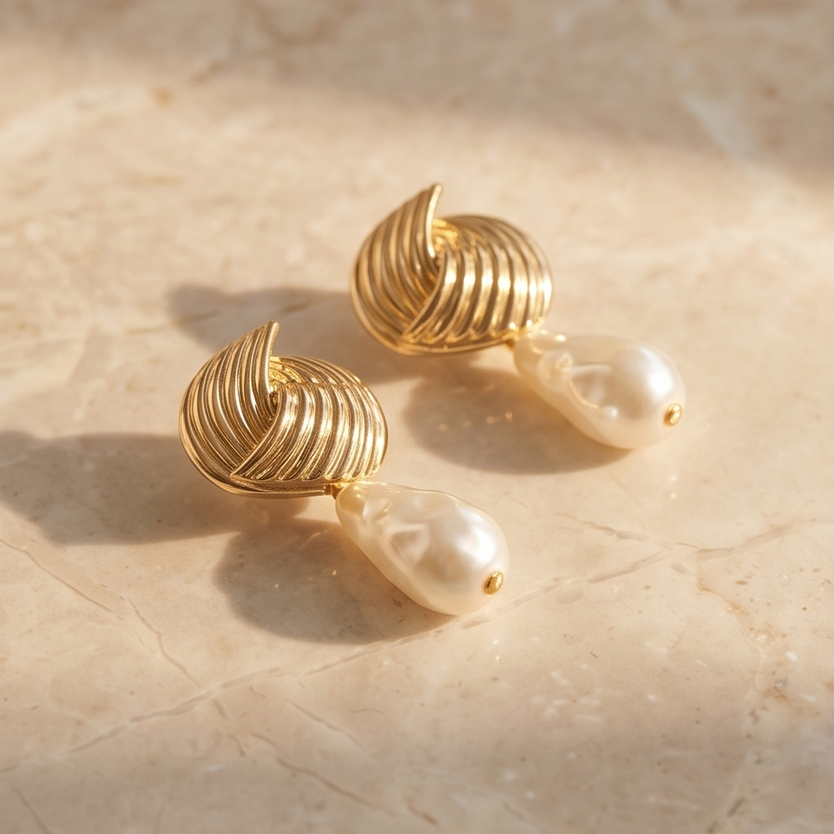 Vintage Pearl Drop Küpe • Premium Line