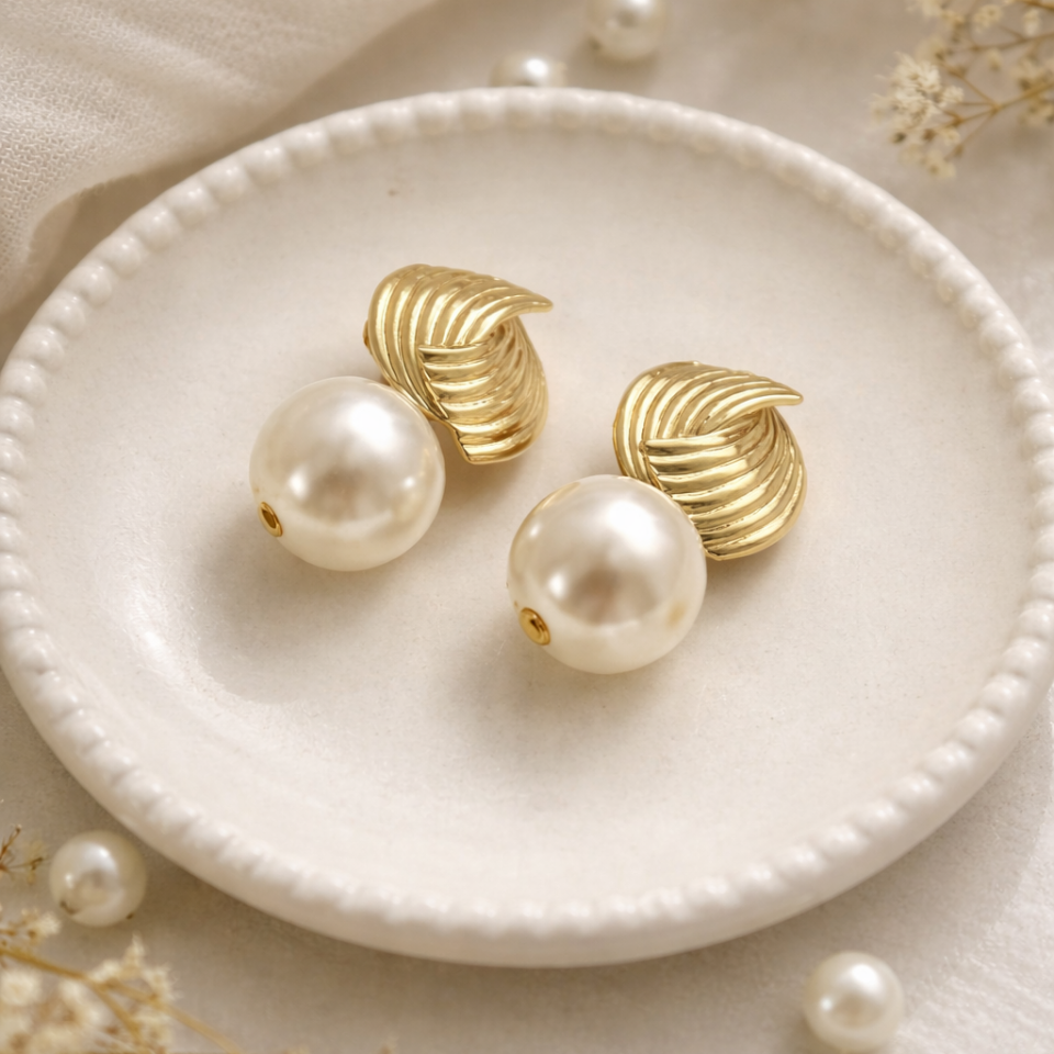 İnci Küpe | Prese İnci Vintage Küpe