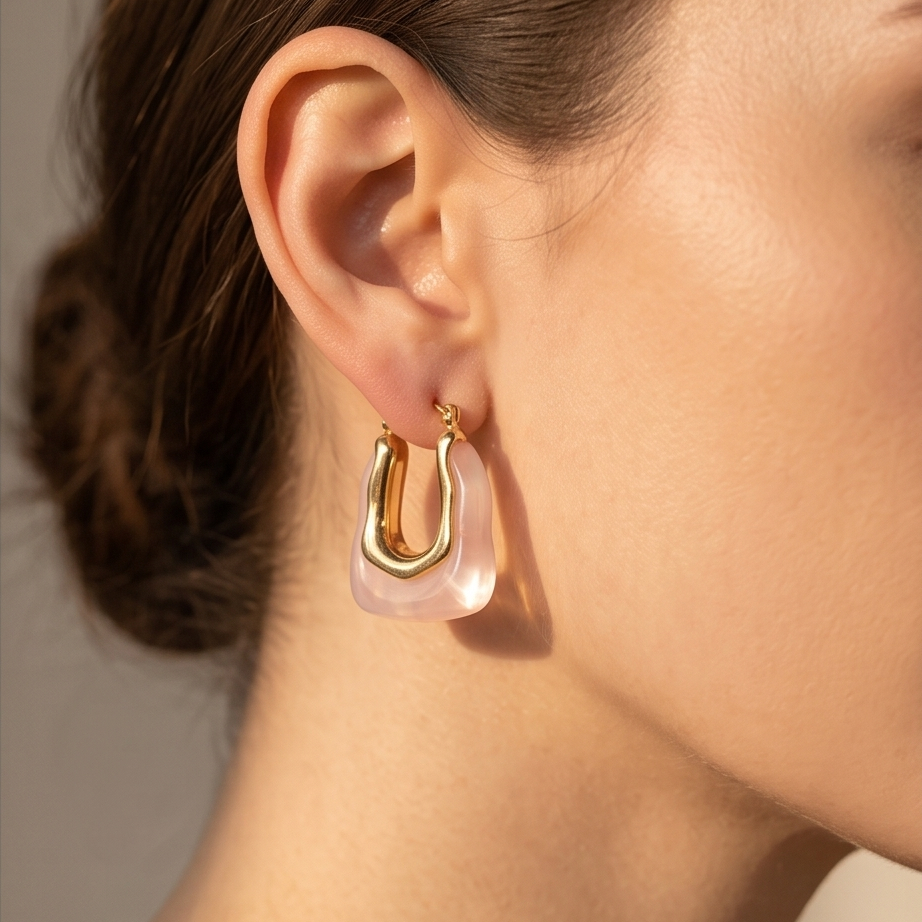 Blush Enamel Çelik Küpe