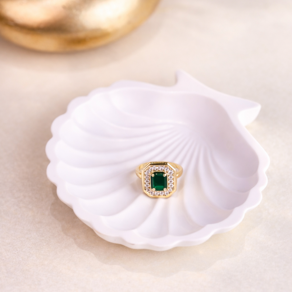 Yeşil Zirkon Taşlı  Yüzük Ayarlamalı