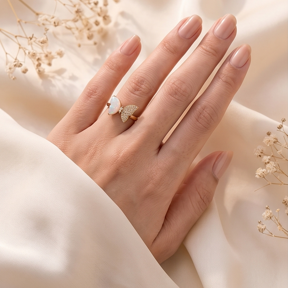 Papillon Pearl Ayarlanabilir Çelik Yüzük
