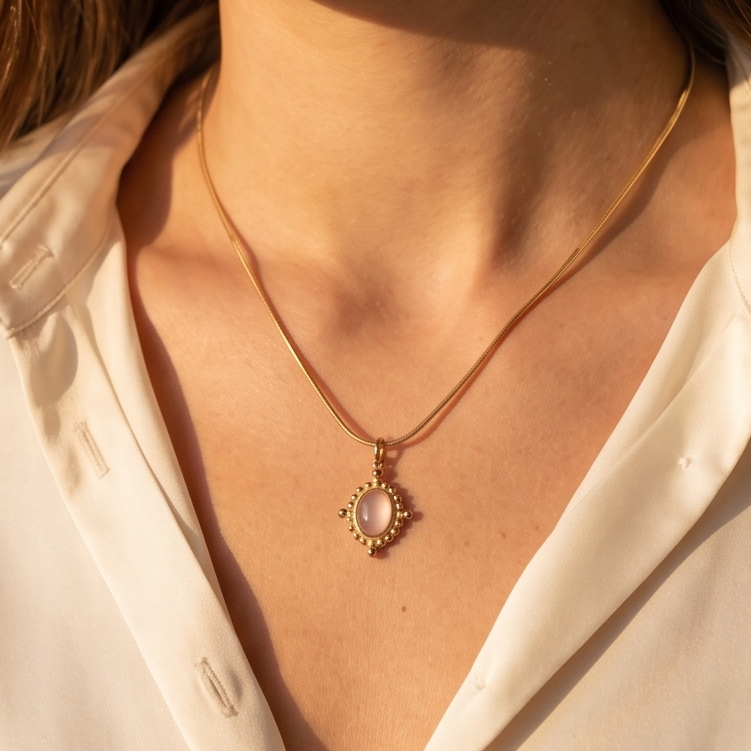 Rose Aura Vintage Çelik Kolye
