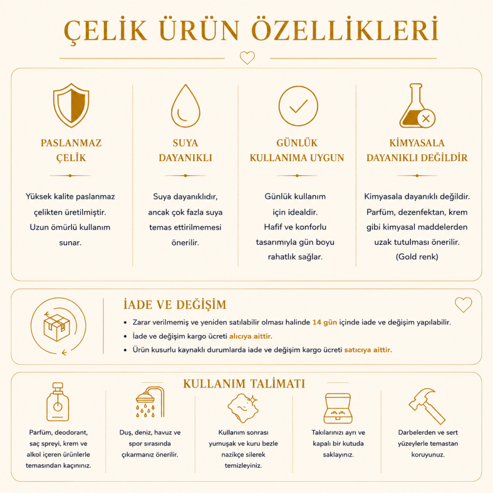 Tiger Eye Soleil Çelik Kolye