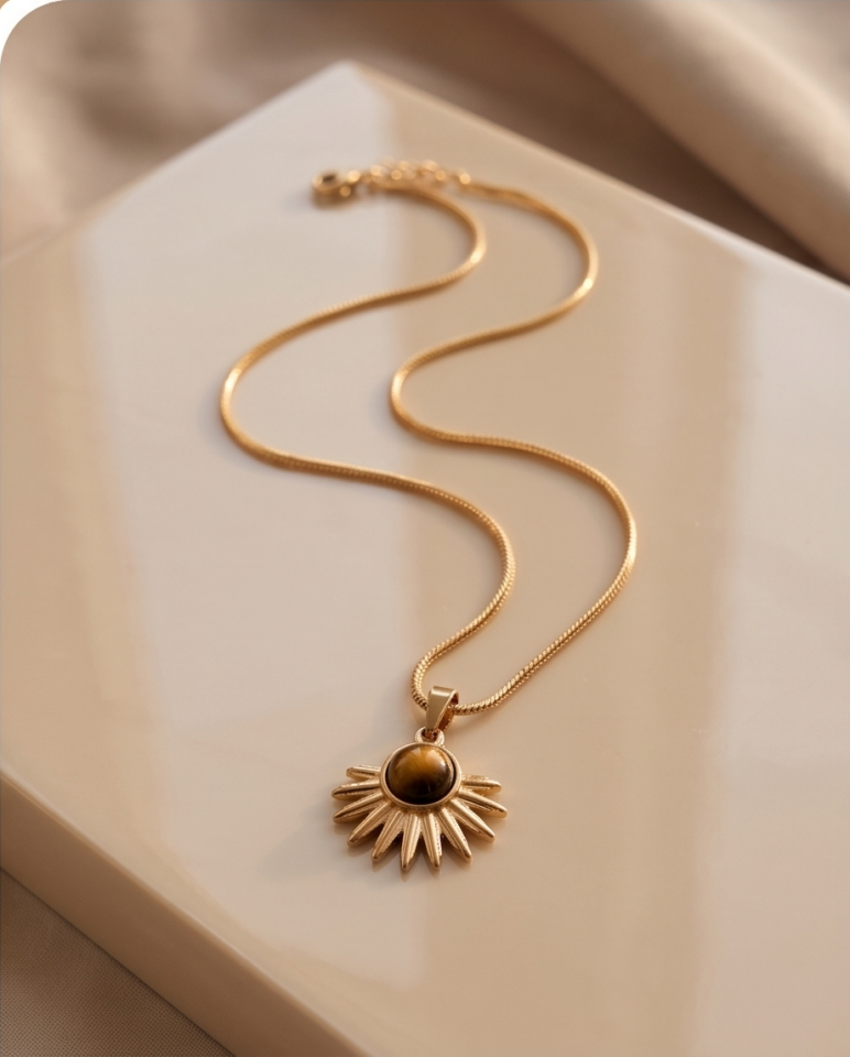 Tiger Eye Soleil Çelik Kolye