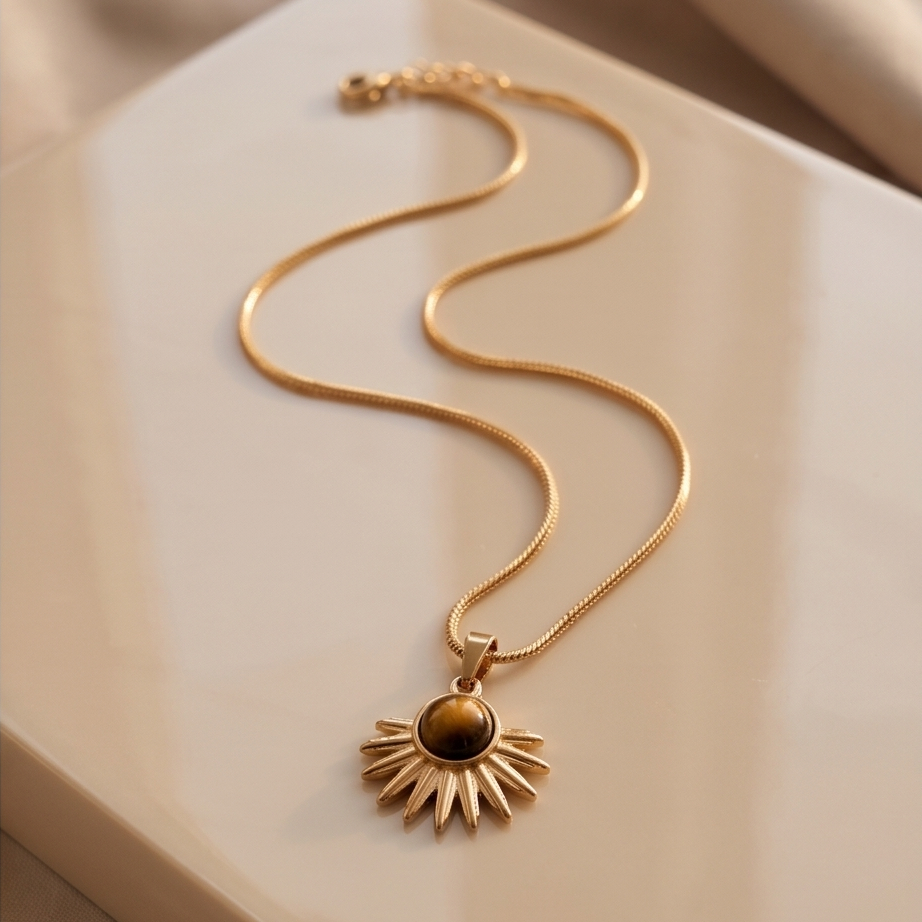 Tiger Eye Soleil Çelik Kolye