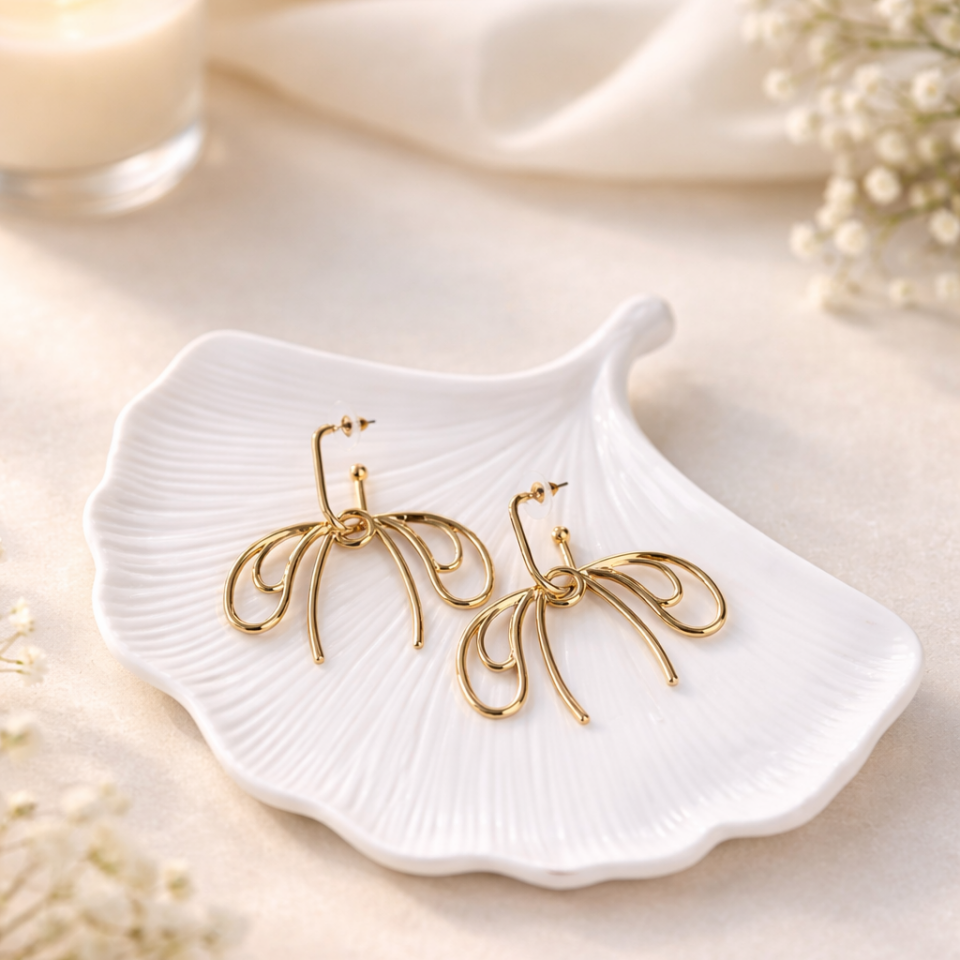 Gold Pirinç Küpe | Zarif Minimal Gold Küpe