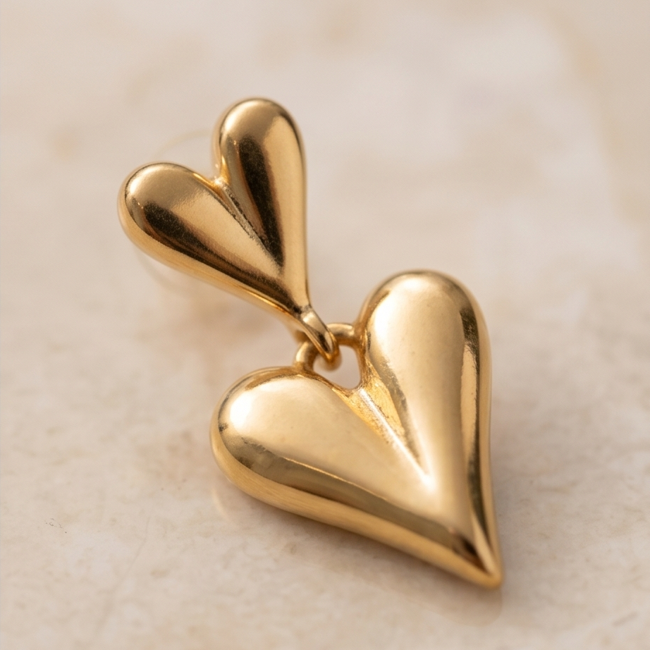 Modern Heart Stud Küpe • Premium Line