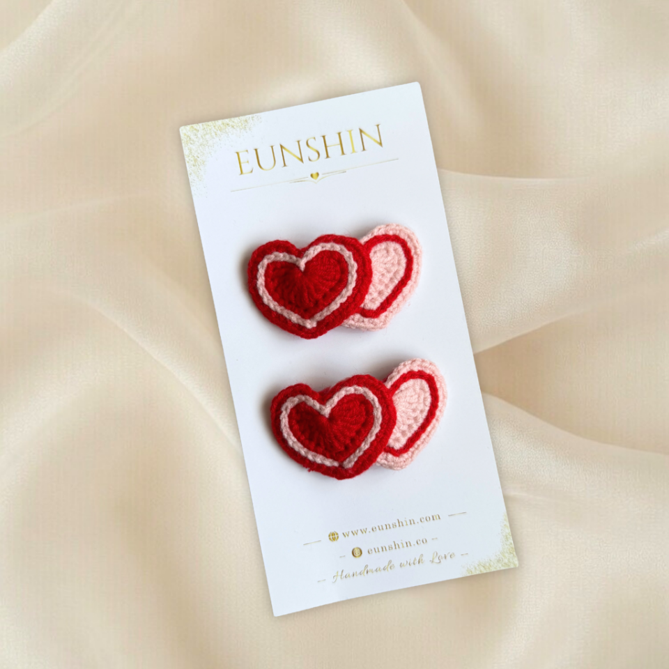 Kalp Figürlü Çıt Çıt Toka 5 cm – El Yapımı Romantik Saç Aksesuarı