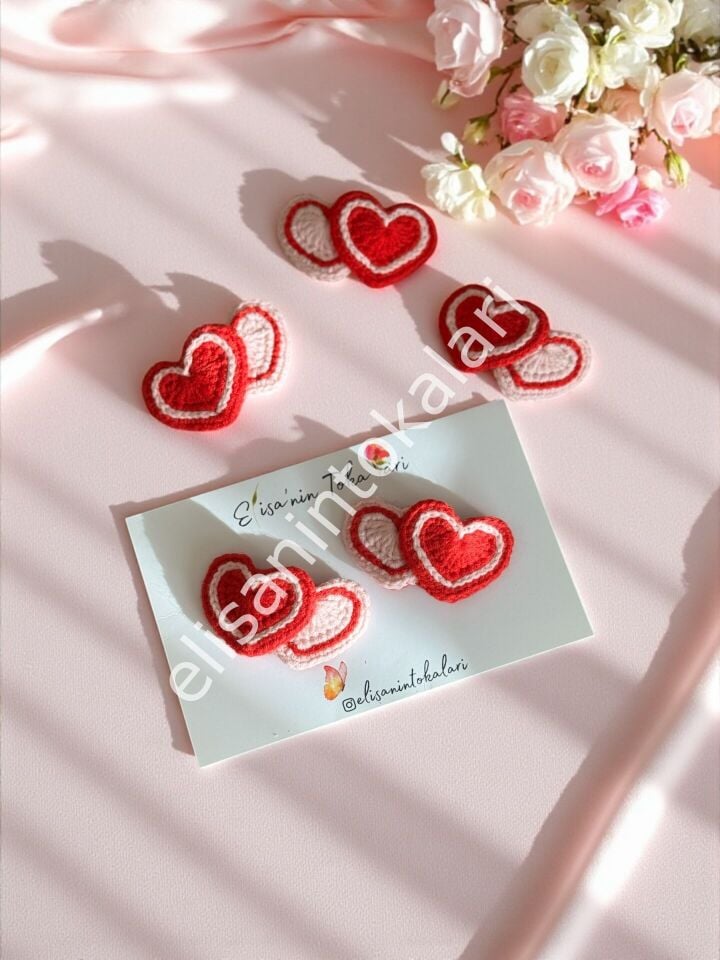 Kalp Figürlü Çıt Çıt Toka 5 cm – El Yapımı Romantik Saç Aksesuarı