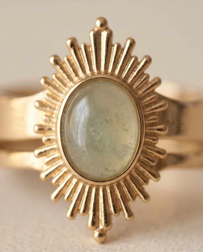 Sage Stone Ayarlanabilir Çelik Yüzük
