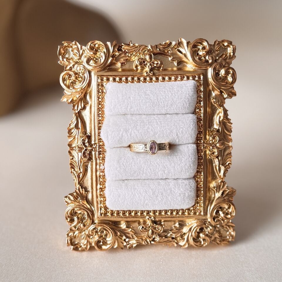 Vintage Zirkon Taşlı  Ayarlanabilir Pirinç Yüzük