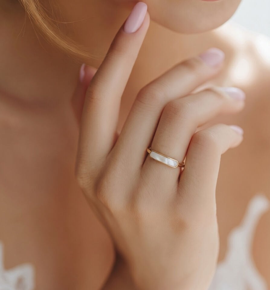 Ivory Pearl Ayarlanabilir Yüzük
