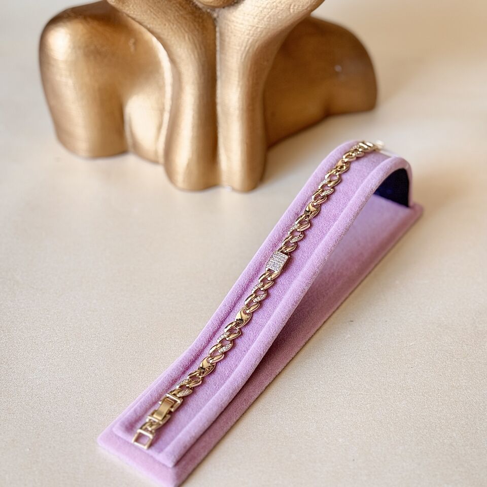 14K Gold Kaplama Kalın Zincir Bileklik