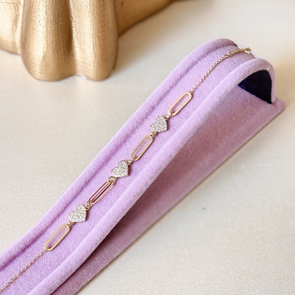 Gold Kalp Zarif Bileklik