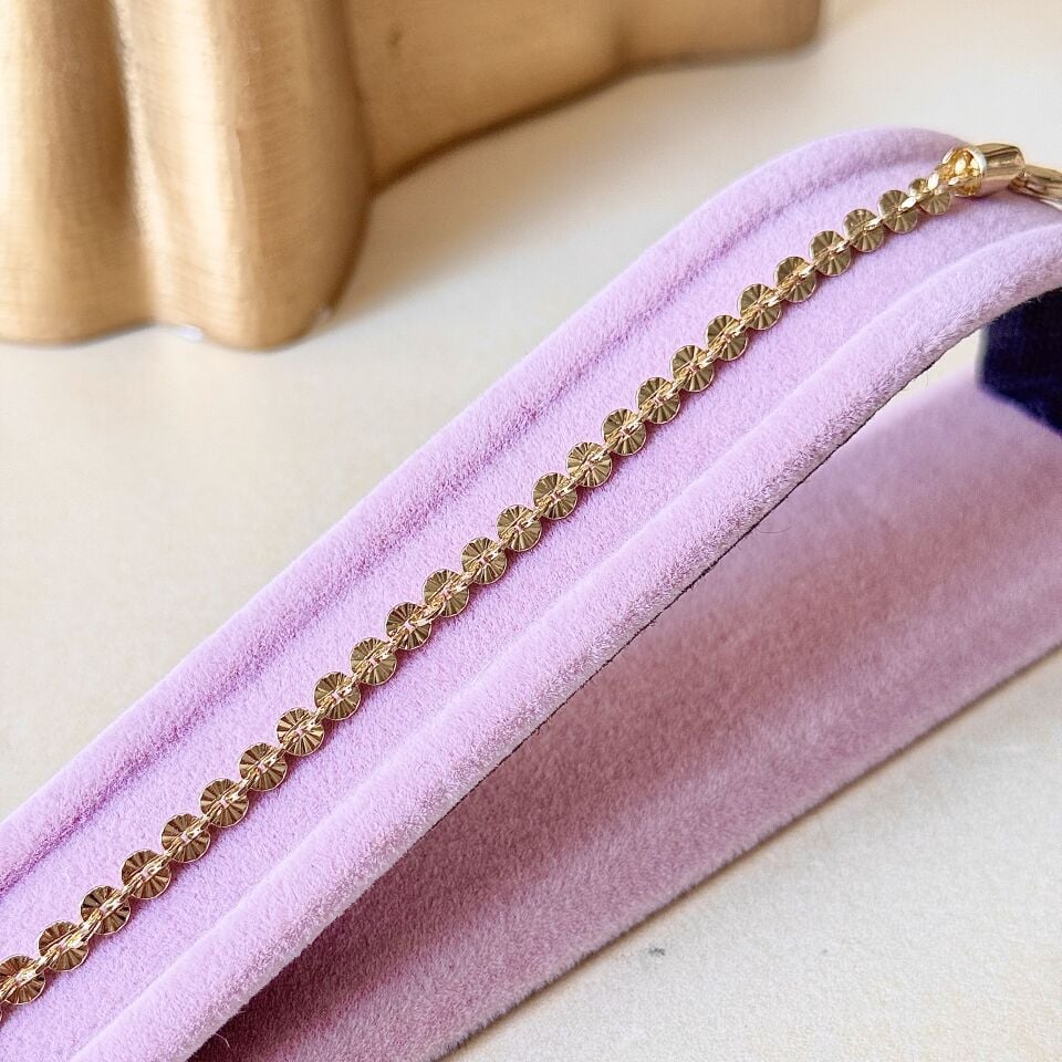 Zarif Desenli Zincir Gold Bileklik