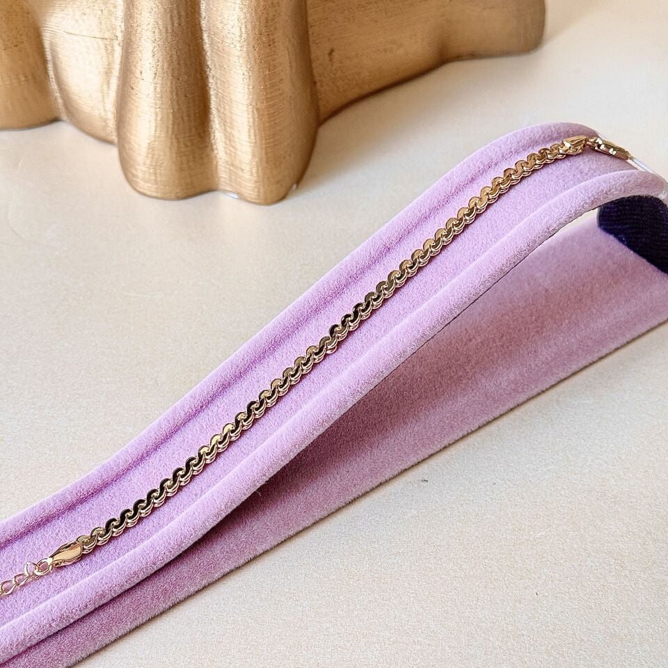 Zarif Kalın Zincir Gold Bileklik