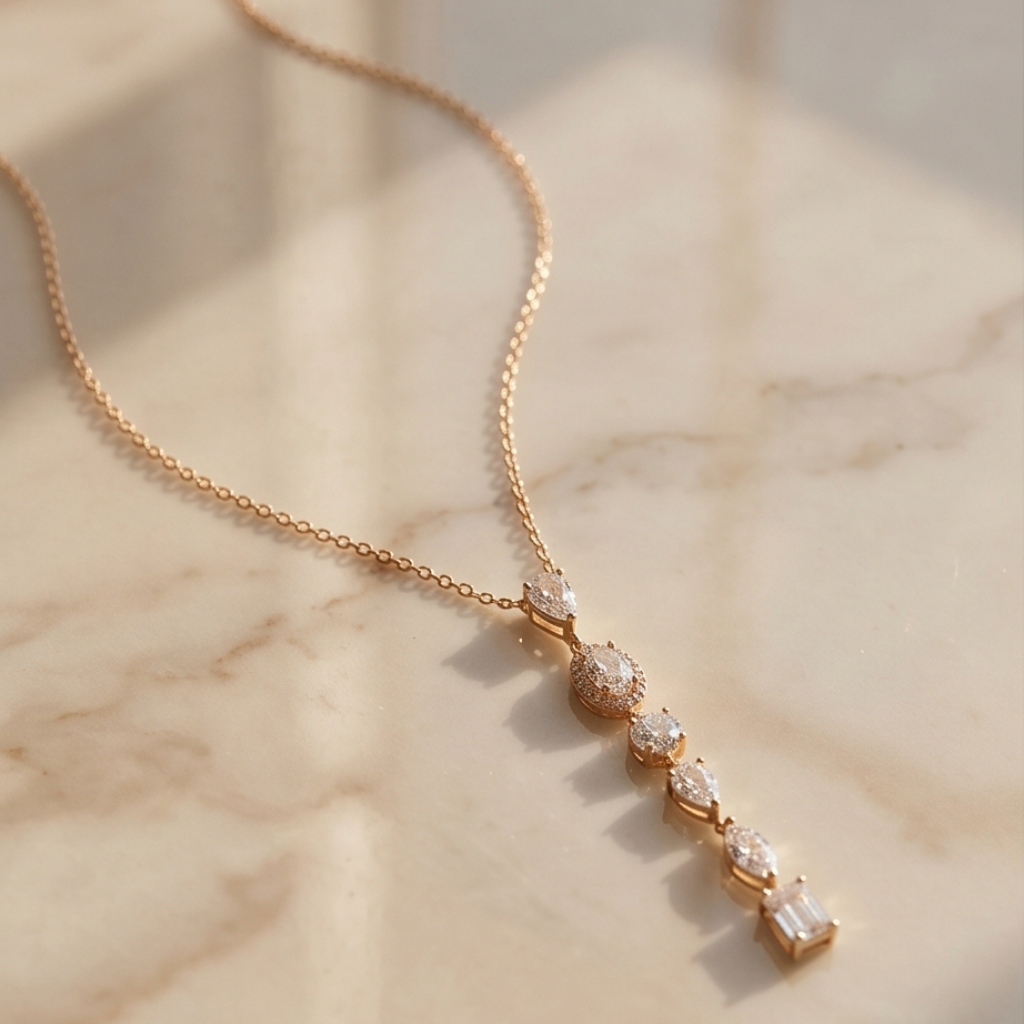 Crystal Drop Y Kolye · Luxury Line