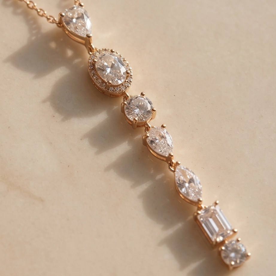 Crystal Drop Y Kolye · Luxury Line