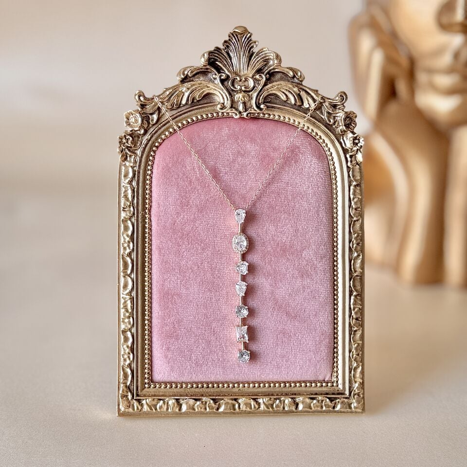 Zarif Zirkon Taşlı Y Kolye