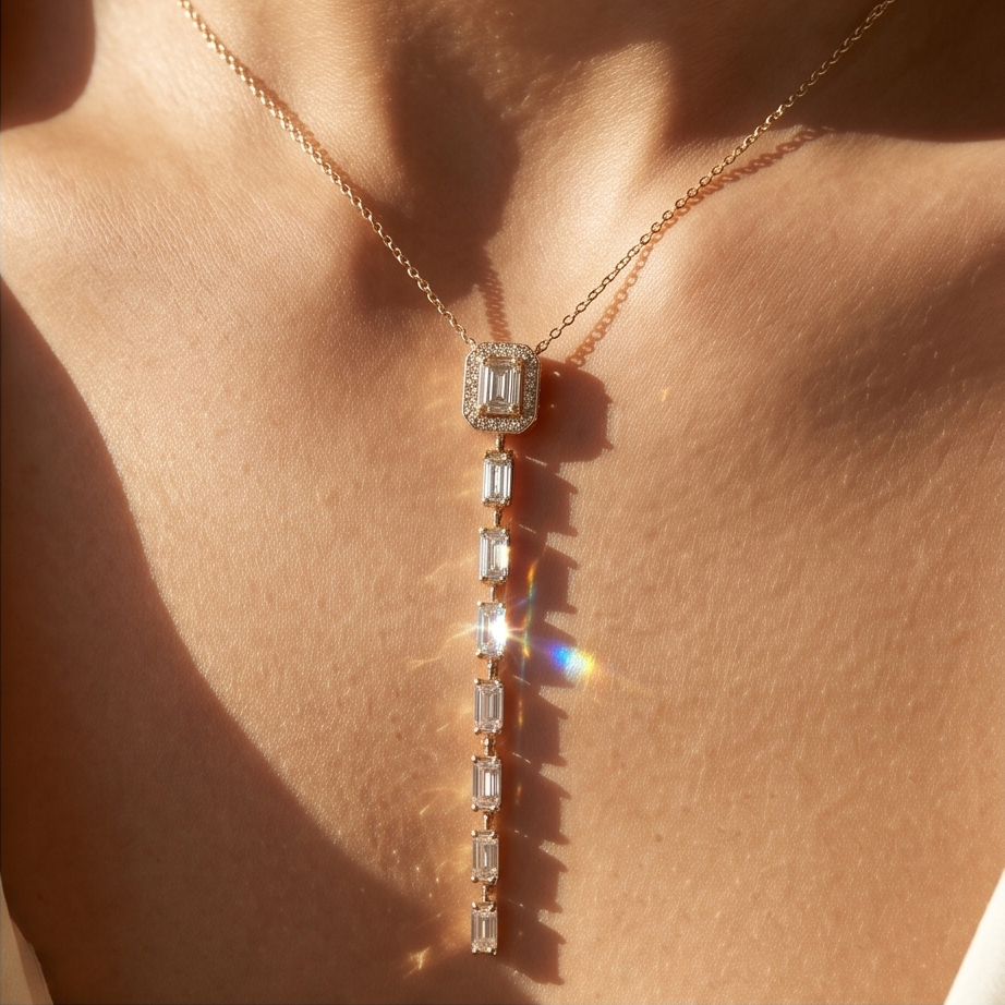 Elara Baguette Y Kolye · Luxury Line