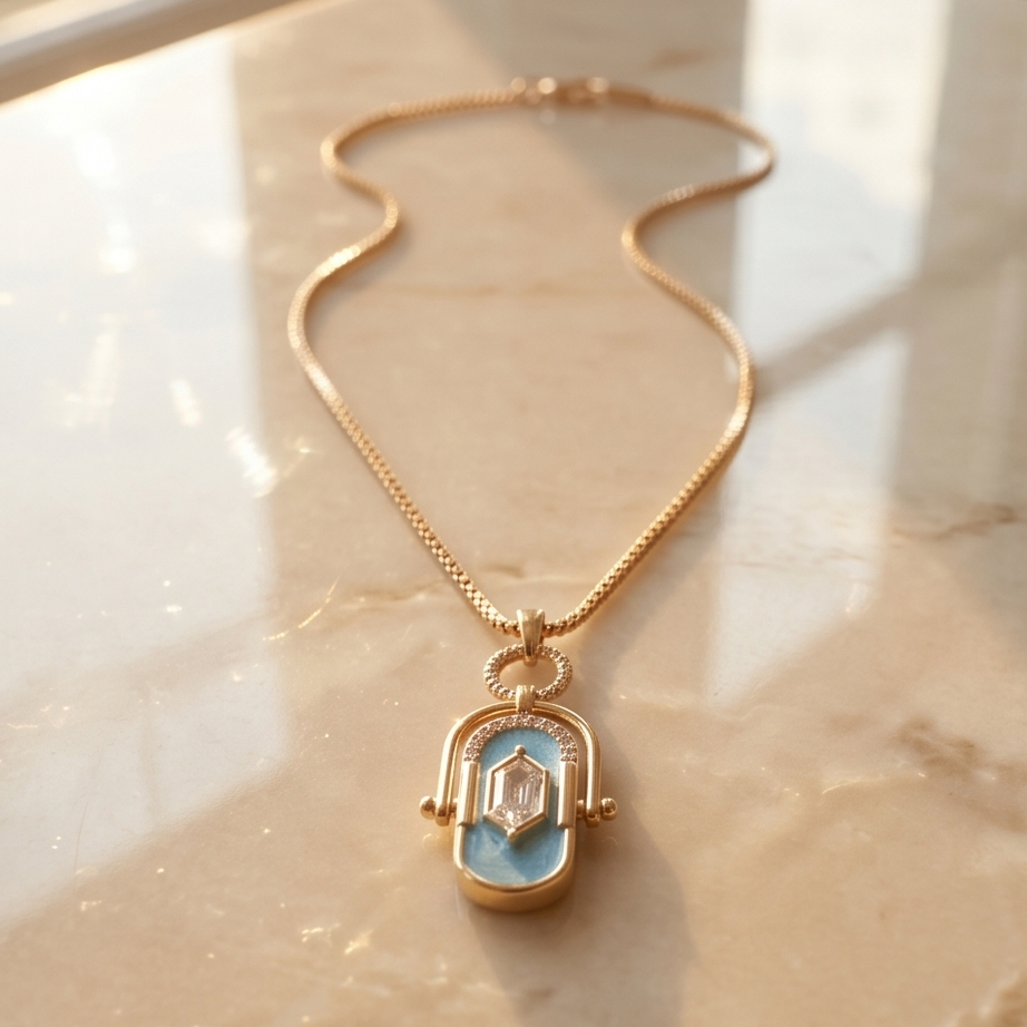 Signature Lock Blue Kolye · Premium Line