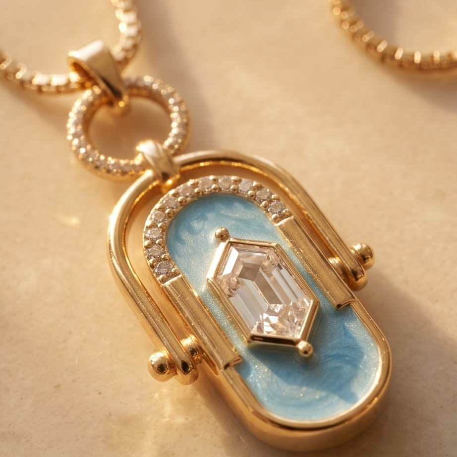 Signature Lock Blue Kolye · Premium Line