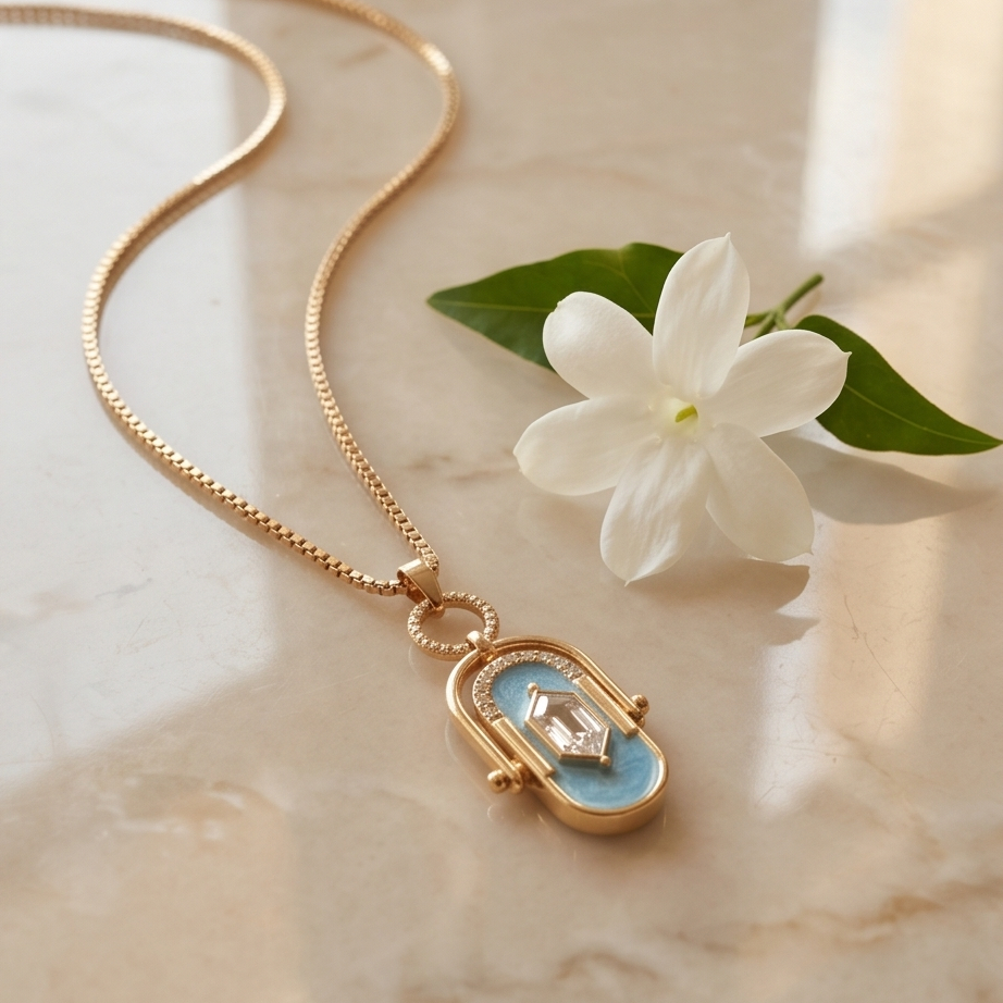 Signature Lock Blue Kolye · Premium Line