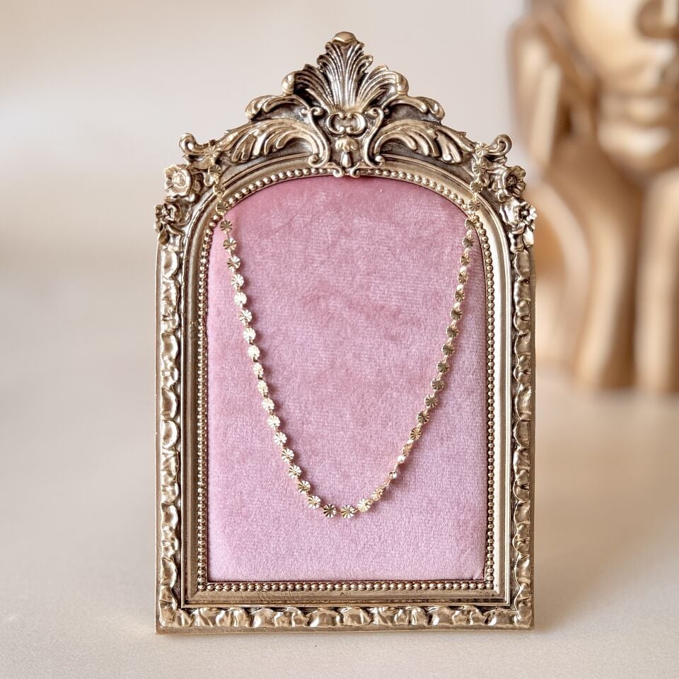 Parlak Dokulu Zincir Kolye