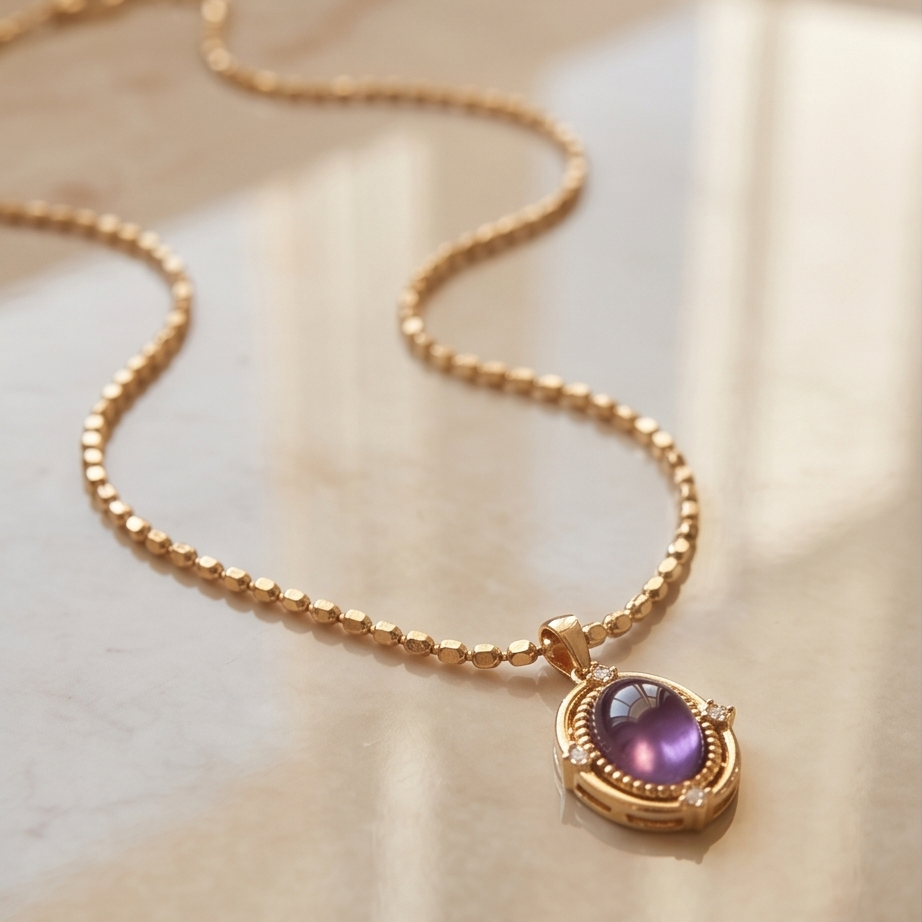 Amethyst Aura Kolye • Premium Line