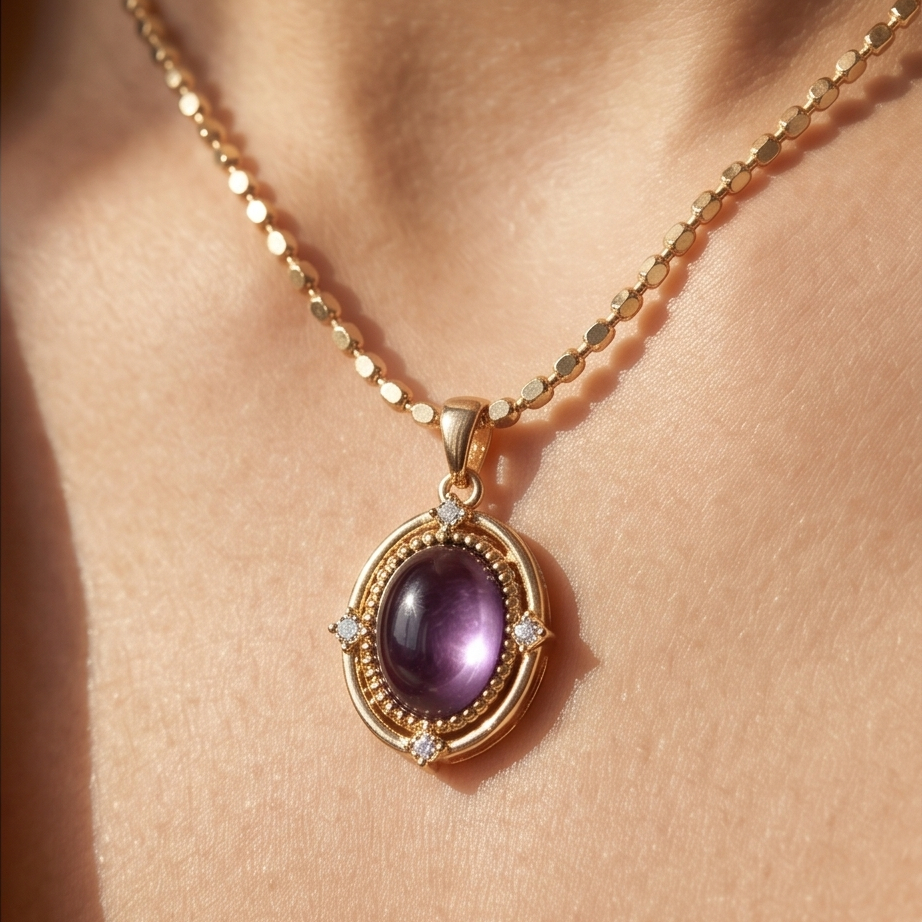 Amethyst Aura Kolye • Premium Line