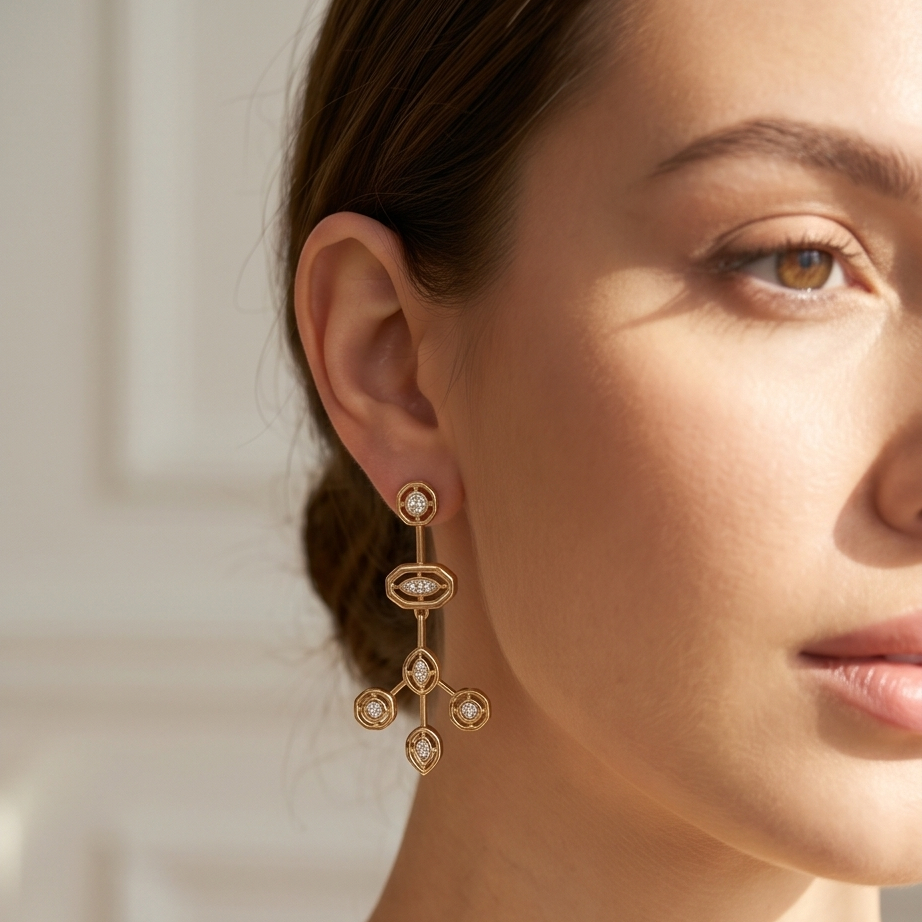 Art Deco Form Küpe • Luxury Line