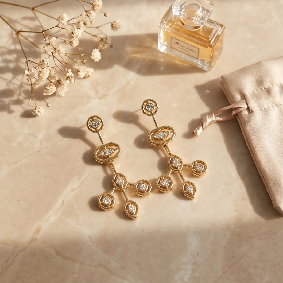 Art Deco Form Küpe • Luxury Line