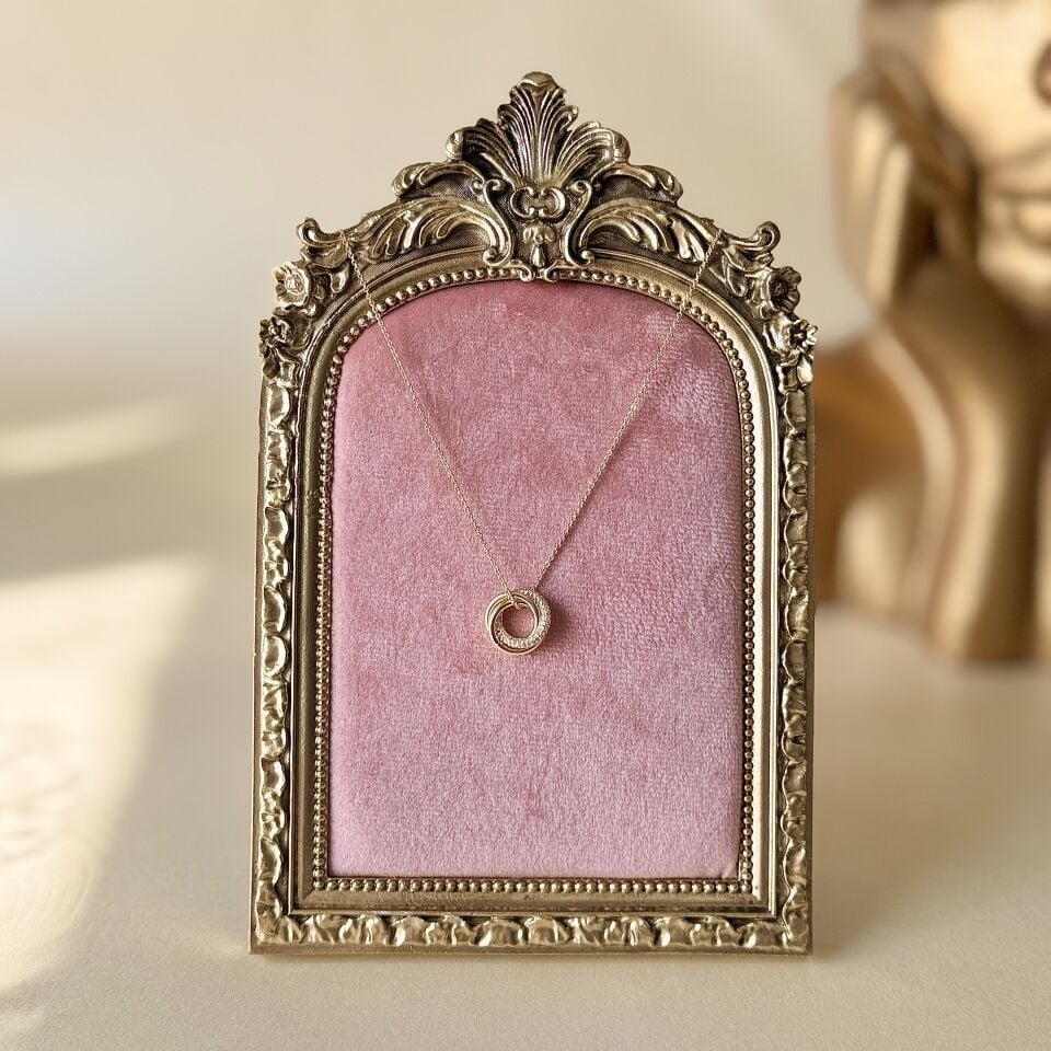 Zirkon Halka Gold Kolye