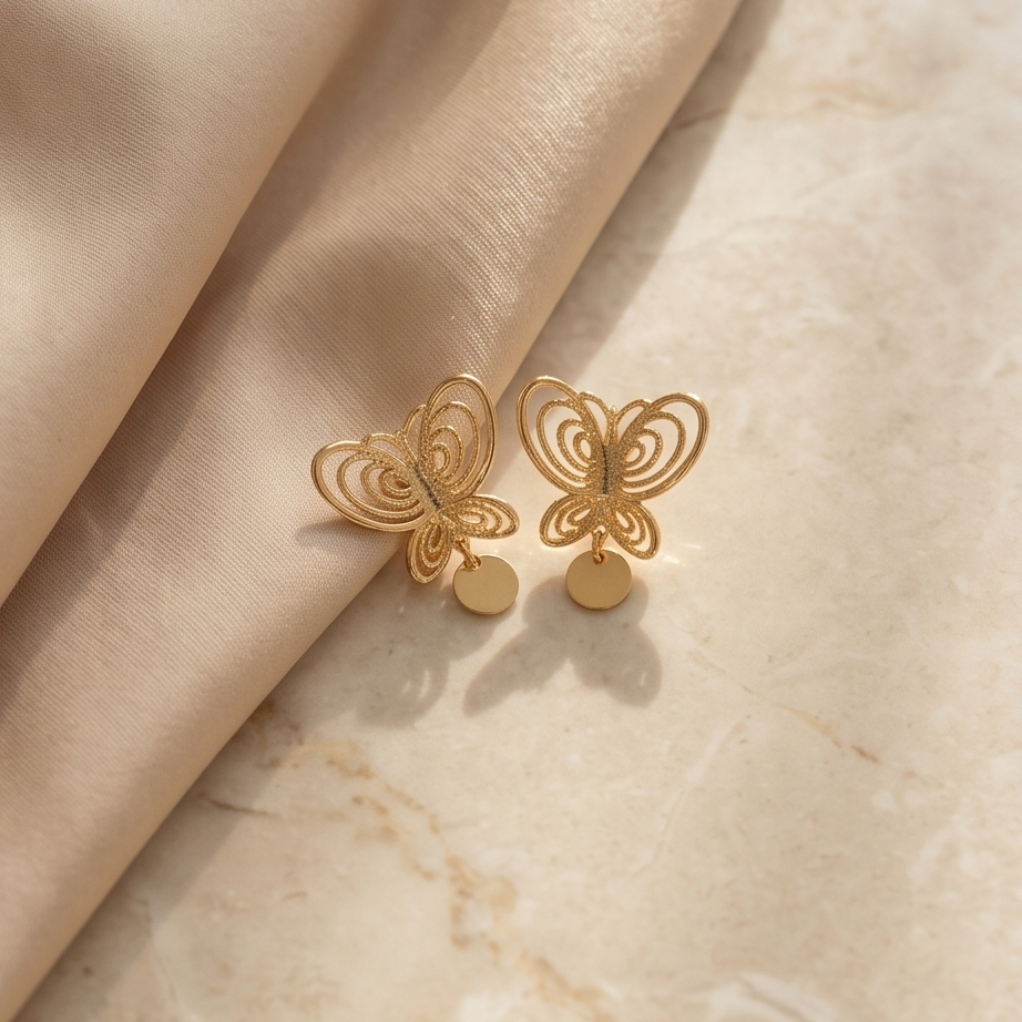 Butterfly Ribbon Küpe